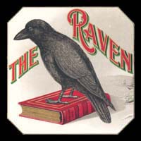 raven cigar box label (red)
