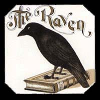 raven cigar box label (brown)