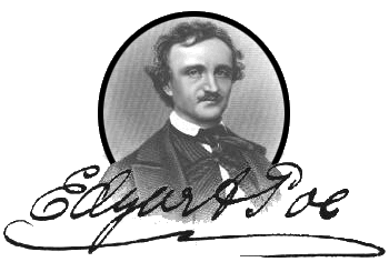 Grayscale picture of Poe, with signature - 46.5K interlaced GIF