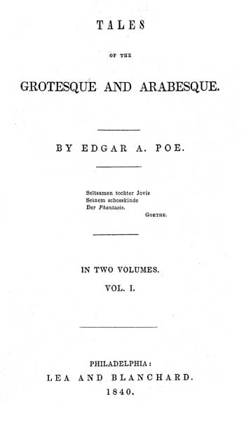 Tales of the Grotesque and Arabesque (1840) - title page