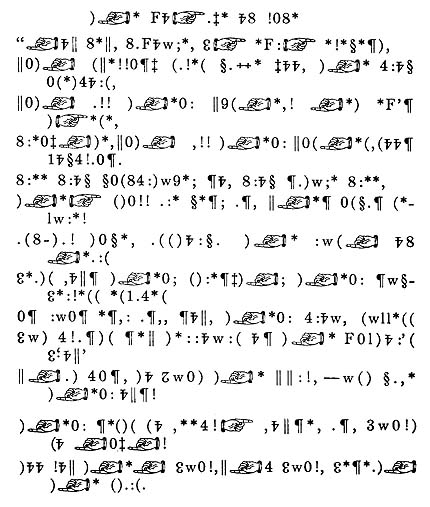 cryptogram with typographical characters