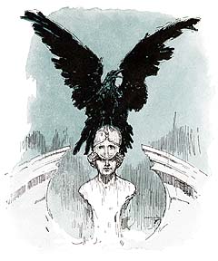 Illustration by J. R. Neill for The Raven