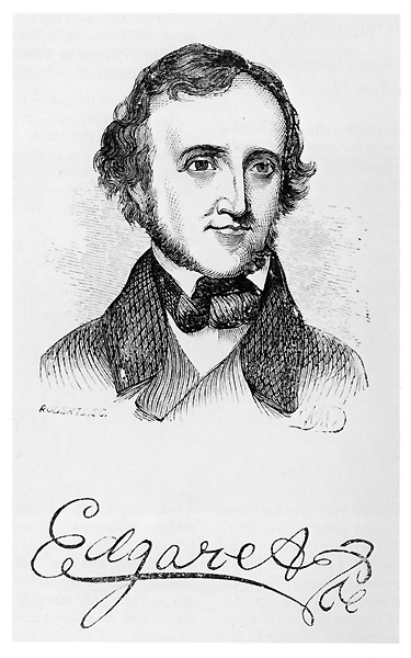 Engraving of Edgar Allan Poe