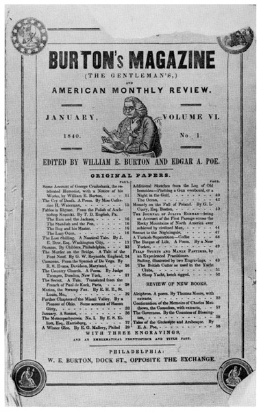 Front wrapper of Burton's Gentleman's Magazine, January 1840