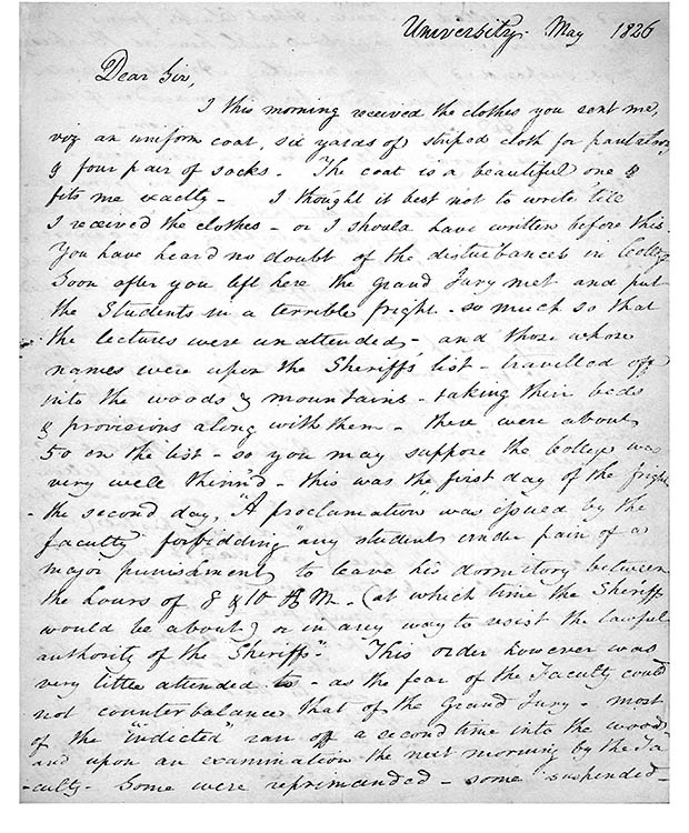 Edgar Allan Poe, letter to John Allan, May 25, 1826