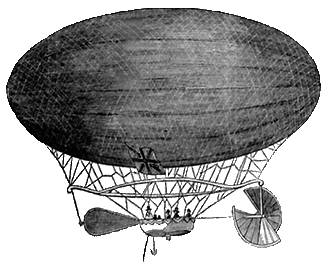 Woodcut of The Victoria Steering Balloon