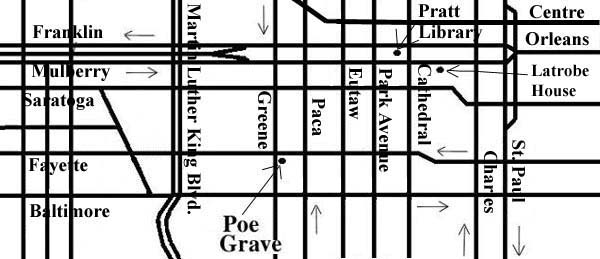 Map showing location of J. H. B. Latrobe House