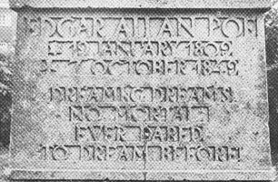 Statue of Poe by Moses Ezekiel, original inscription