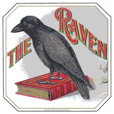 Lithographic label, The Raven (color)