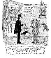 Cartoon featuring Edgar Allan Poe