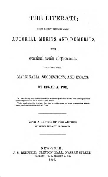 The Works of the Late Edgar Allan Poe - Volume III (1850) - title page