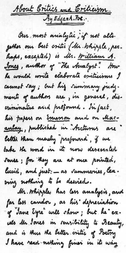 Poe to Hirst