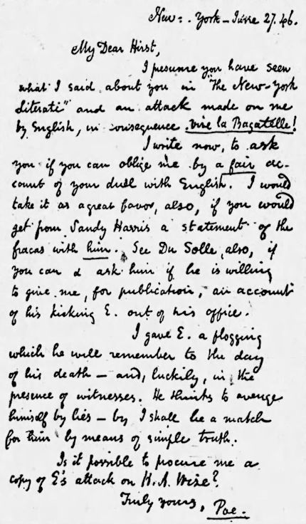Poe to Hirst