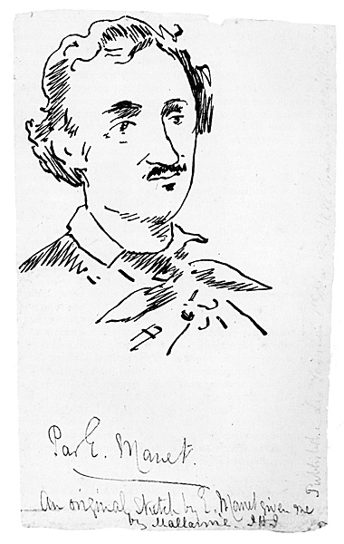 Lithograph of Edgar Allan Poe