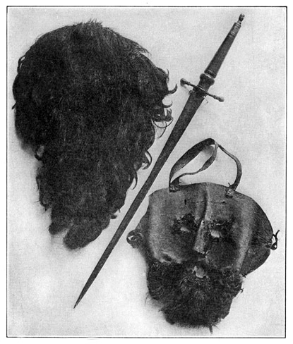 Photograph of mask, wig and rapier of Covenanter Alex. Peden, Peden the Prophet