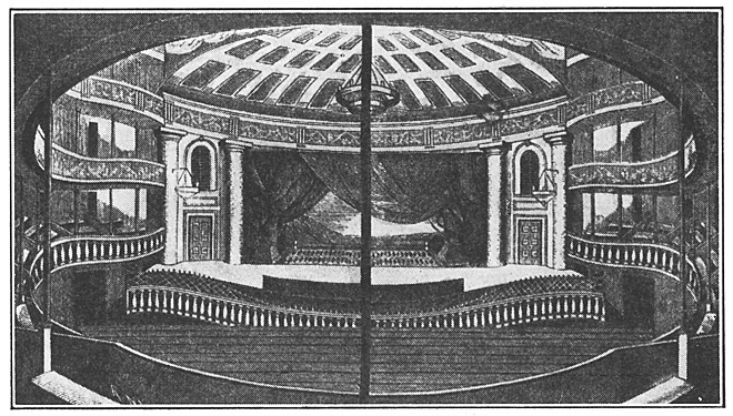 Interior of the Old Park Theatre in 1808, New York City