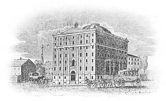 Engraving of Boston Exchange Coffee House