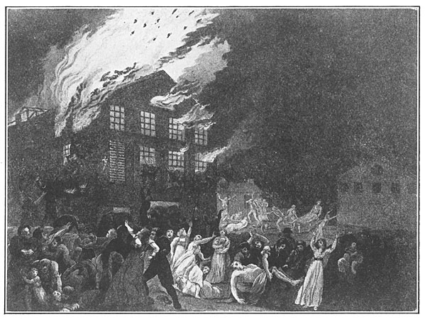 Engraving of the burning of the Richmond Theatre, February 24, 1812