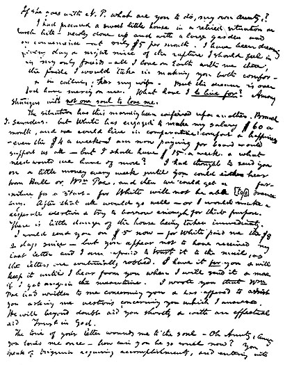 Letter from Poe to Mrs. Clemm (page 2)
