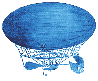 Woodcut of The Victoria Steering Balloon