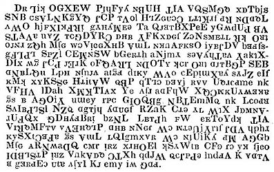 W. B. Tyler's cryptogram to Poe, with many non-standard characters